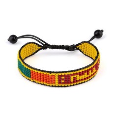 Sri Lanka Flag Bracelet: Adjustable Beaded String, Unisex Boho Patriotic Gift.