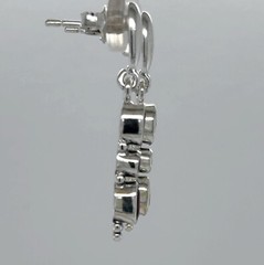 925 Sterling Silver – Triple Oval and Round Red Faceted Garnet Post Earrings