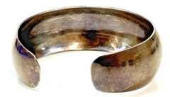 Vntg Taxco Mexico Sterling Silver With Gold Accents Cuff Bracelet- 6″ – 24.7g