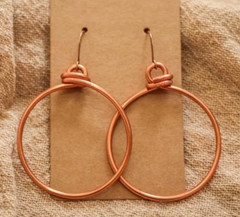 Pure Copper Healing Circle Circular Earrings Jewelry, Spiritual Kriya