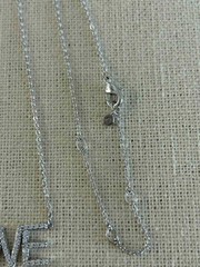Origami Owl 15.5″-18.5″ Silver Crystal «LOVE» with attached Chain «New»