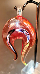 Hand Blown Glass Pendant Featuring Abstract Design Murano Style