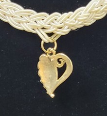 Handmade Crochet Adjustable Choker Necklace With Heart Shape Pendant 13″ To 15″