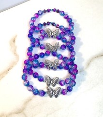 Butterfly Tibetan Silver Charm Bracelet | 7” Y2K VSCO Aesthetic Bracelet/Anklet