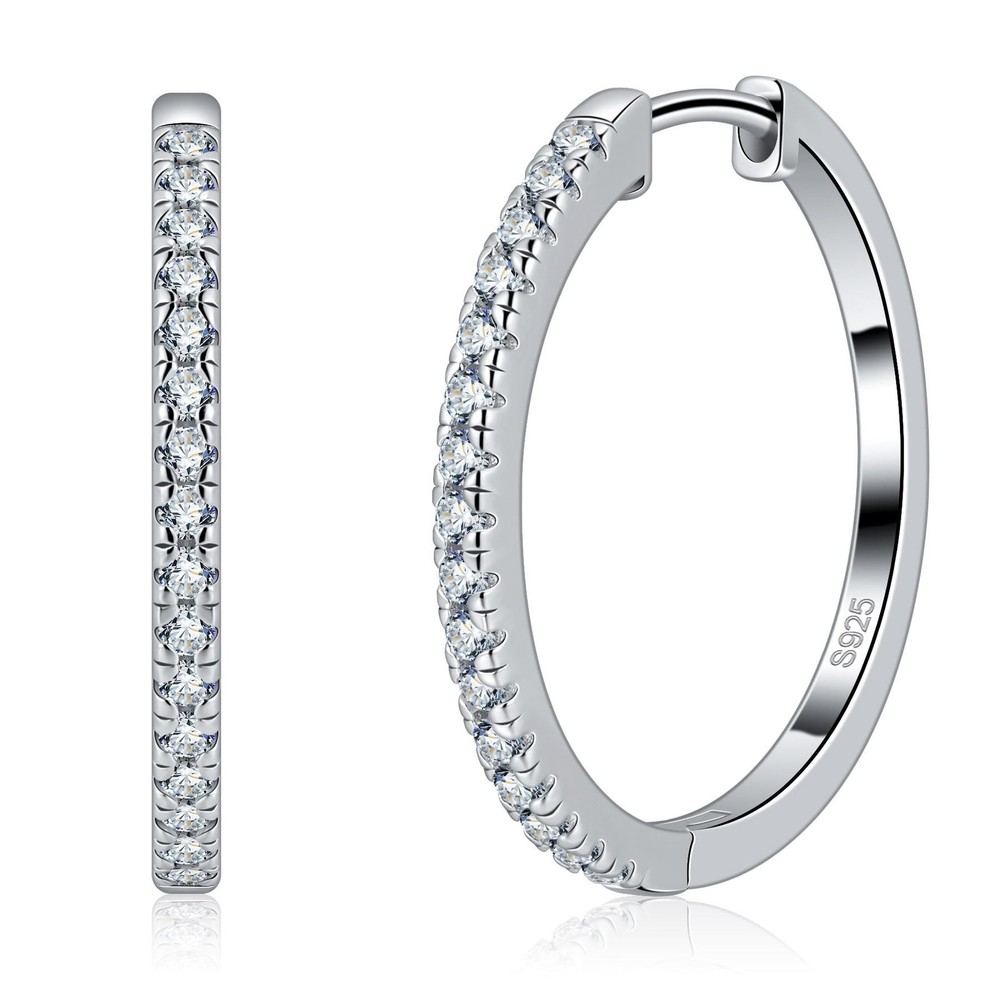GETLOVE Moissanite Hoop Earrings for Women S925 Sterling Silver Channel Set 1…