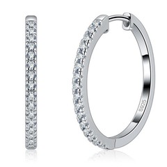 GETLOVE Moissanite Hoop Earrings for Women S925 Sterling Silver Channel Set 1…