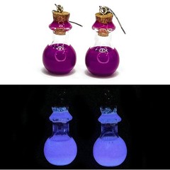 Miniature Potions Bottle Purple Glow in the Dark Earrings