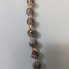 A Handmade 19 Inch Purple And Gold Necklace With 18 Carat Gold Plated Clasp