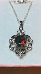 #465- 1.66ct Genuine Smoked Ethiopian Welo Opal on a 925 Sterling Silver Pendant