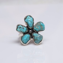 Arizona Turquoise Sterling Silver Handmade Rough Ring