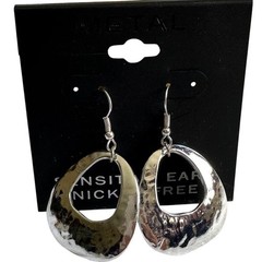 Sonoma Metal Silver Tone Dangle Earrings Teardrop Textured Nickel Free