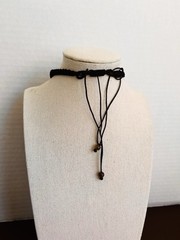 Vtg Waly Corp Of NJ USA Petrified Wood Opal Hand Crocheted Necklace 24”