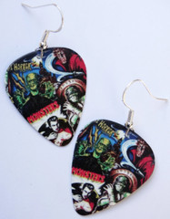 Universal Monsters Vintage Horror guitar pick earrings Dracula Halloween Gothic