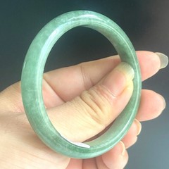 Certified Grade A Green 58.5mm Natural Burma Jade jadeite Bracelet Bangle 8245