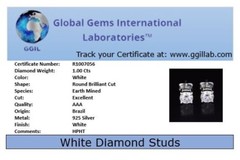 RARE 48.95 Ct Certified White Diamond Cocktail Ring-FREE Diamond Studs ! VIDEO