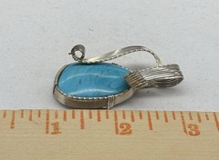 Handcrafted Natural Earth-Mined Turquoise Pendant set in Silver Filigree.