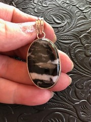 Southwest White Buffalo Turquoise Oval Shadow Pendant 2″