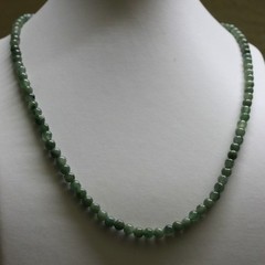 100% Natural Untreated (Grade A) Beautiful Green Jade Beads Necklace, 5.7mm 20″