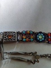 Ayala Bar Crystal & Glass Bead Choker/Bracelet And Earrings Missing Stone