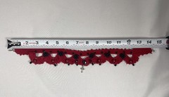 Vintage Handmade Goth Crochet Black White & Red Choker Necklace Set by Odythia