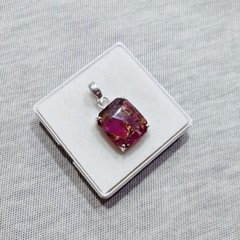 Beautiful RedCopper Quartz Gemstone Pendant Sterling Silver Handmade Cut Jewelry