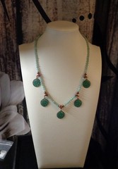Artisan crafted,18” sparkling faceted amazonite Hand knotted on silk, featuring