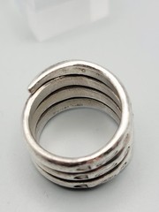 Vintage Sterling Silver Ring Ethnic Hill Tribe Stamped Adjustable Snake Coiled