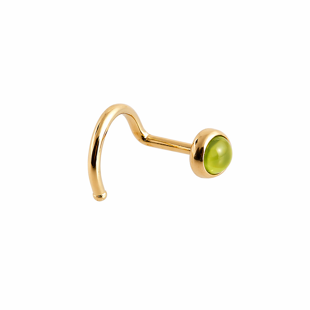 18-20 GA 3mm Bezel Set Stone 14K Gold Filled Nose Nostril Screw