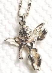 Vintage Sterling Silver Angel Pendant Charm With 20″ 925 Chain