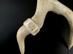 HANDCRAFTED OOAK SHED DEER, ELK ANTLER RING,SIZE 9 1/4, R-13