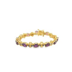 African Amethyst 9.5ctw Gold Vermeil Sterling Bracelet GP Amore 6.5″ Long