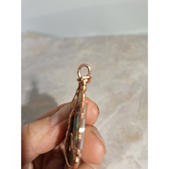 Artisan Mother of Pearl Copper Wire Wrapped Tree of Life Pendant Iridescent