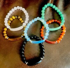 Unisex Quartz Beaded Stretch Bracelet MOOD LUCK ENHANCERS