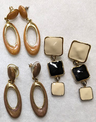 Lot of 5 High Quality Costume Earrings Enameled & Wimsical From the 1980s