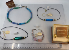 Murano Glass Jewelry Italy Necklace Bracelet Earrings Gold Foil Choice MT09