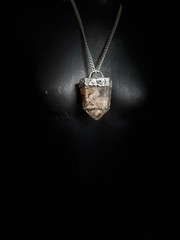 Garden Quartz Lodolite Crystal Necklace Pendant Statement Jewelry Chunky Necklac