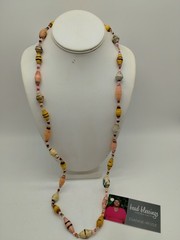 Paper Bead Blessings Necklace Made In Haiti 33″ Hand made