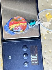 OOAK Artisan Glass Necklace, Pendant, Hand Painted Wire Wrapped Handmade 4250 W