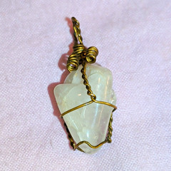 Wire Wrapped Aquarium Brass Wire Pendant. 12 Grams, Tested W/Presidium 2 gemtest