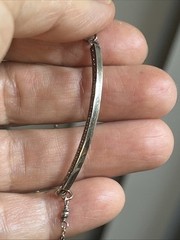 36. 14/20 G.F.,925 Sterling Silver Lab Diamond Curved Bar Statement Necklace 18″