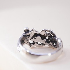 Size 5, vintage Sterling silver handmade ring, 925 snake band