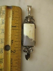 Stone Necklace Pendant 925 Sterling silver Hippy boho