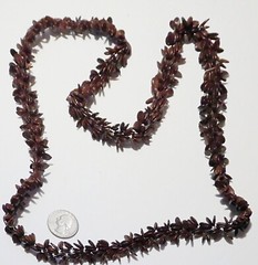 Vintage Artisan Ipil-Ipil Seed (Apple) Chocolate Brown Long Necklace 1960s 34.5″