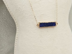 Lapis Lazuli Necklace Bar Choker 14k Gold Filled Gemstone Gift ✨️💕