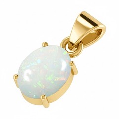 Certified 7.25 Ct Opal Australian Pendant Gemstone Gold Plated Men Women Gift