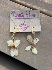 Real Plant Earring Series: White Blossom: $10