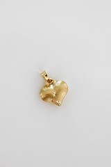 14k Solid Gold Mini Heart Necklace for Women, Puffed Heart Pendant Necklace, 585