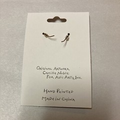 NWT Garden Earth Angel Pierced Earrings ’14 Carrot Designs’ Hand Painted Flower