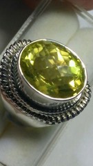 APPEALING NATURAL CITRINE IN STERLING SILVER HIGH CROWN RING SIZE 6.75-7.0!