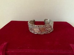 RARE TAXCO Artisan Sterling Silver Woven Cuff Bracelet Sm/Med 45.63g